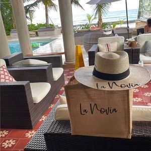 Bride’s beach bag.. perfect for your special weekend or destination wedding.